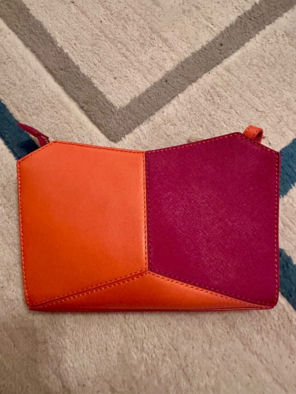 Botkier Red Pink Clutch Crossbody Leather Bad